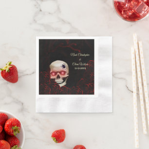 Serviette En Papier Peur floral foncé moody gothique crâne halloween n