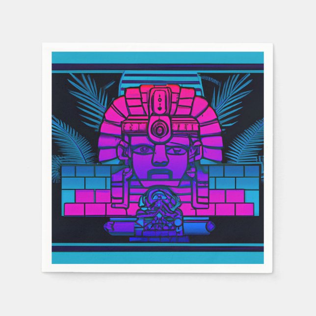 Serviette En Papier Pharaon Synthwave (Devant)