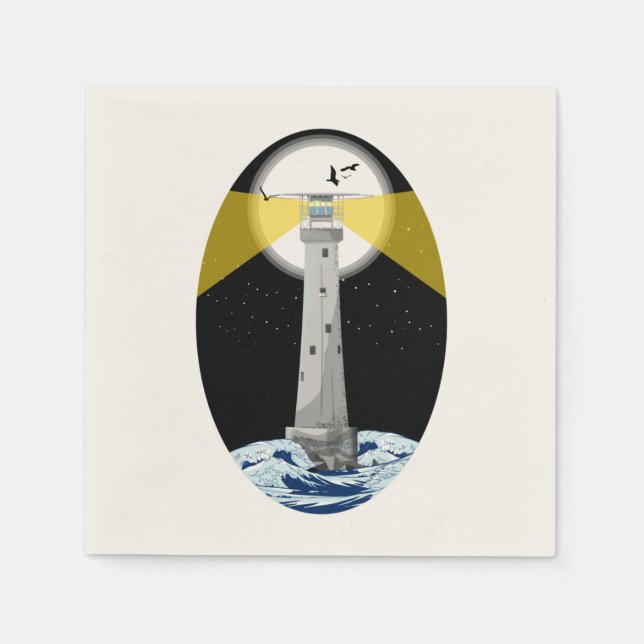 Serviette En Papier Phare de Bishop Rock (Devant)