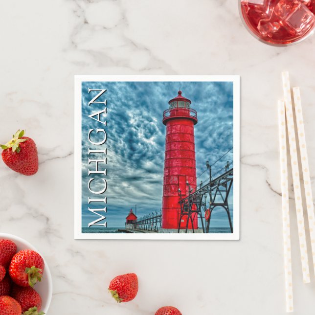 Serviette En Papier Phare de Grand Haven | Michigan (En situation)