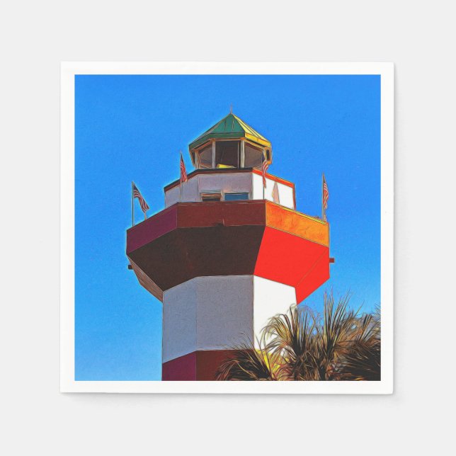 Serviette En Papier Phare de Hilton Head Island Harbour Town (Devant)