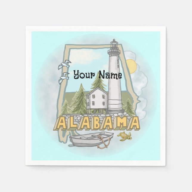 Serviette En Papier Phare de l'Alabama (Devant)