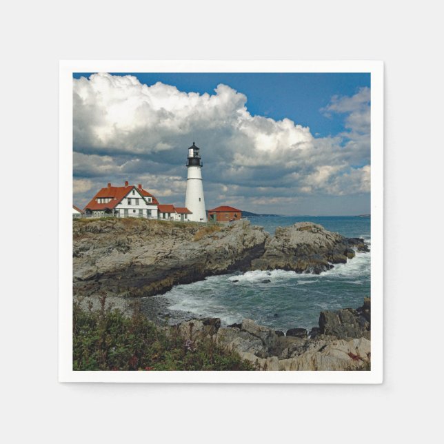 Serviette En Papier Phare de Maine Portland Head Photo (Devant)