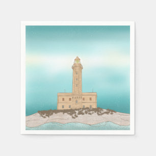 Serviette En Papier Phare de Vieste Italie