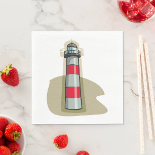 Serviette En Papier Phare Rouge Et Blanc