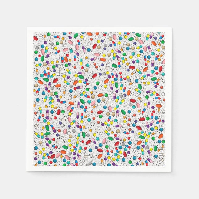 Serviette En Papier Pharmacologie Médicale Capsule de pilule Napkins (Devant)