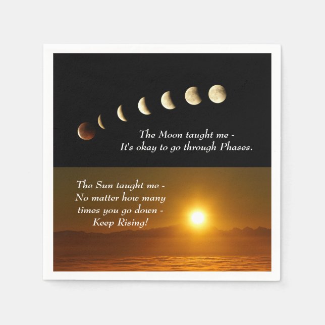 Serviette En Papier Phases de la lune Sun lève Citation Inspiration Na (Devant)