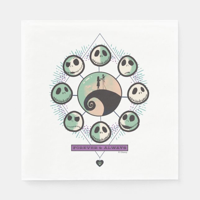 Serviette En Papier Phases Jack & Sally Moon - Forever & Always (Devant)