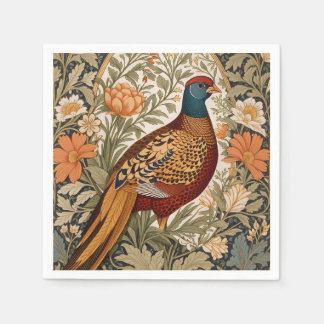 Serviette En Papier Pheasant Vintage Floral William Morris Inspired 