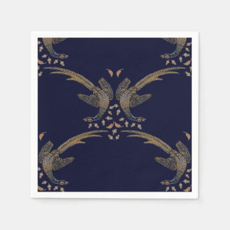 Serviette En Papier Phéasin et serviette de cordon de bleu et de bronz