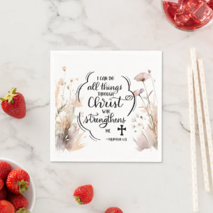 Serviette En Papier Philippiens 4:13 Toutes les choses par la Bible du