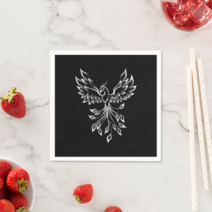 Serviette En Papier Phoenix se lève sur le noir