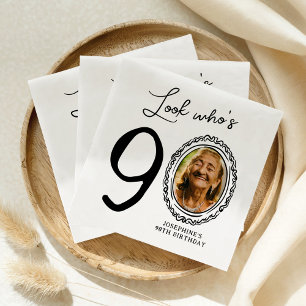 Serviette En Papier Photo 90 ans Joyeux Anniversaire