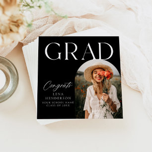 Serviette En Papier Photo Arch moderne Black Graduation Party