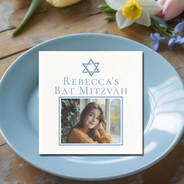 Serviette En Papier Photo bat mitzvah Star bleue du parti David (Créateur téléchargé)