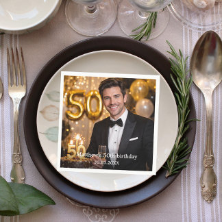 Serviette En Papier Photo birthday party luncheon