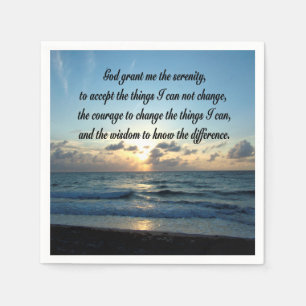 SERVIETTE EN PAPIER PHOTO DE BEAUTIFUL SERENITY PRAYER OCEAN