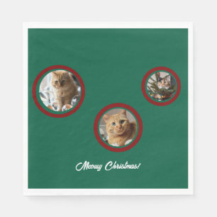 Serviette En Papier Photo de chat personnaliser