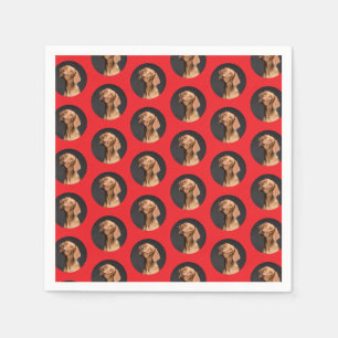 Serviette En Papier Photo de chien mignon moderne