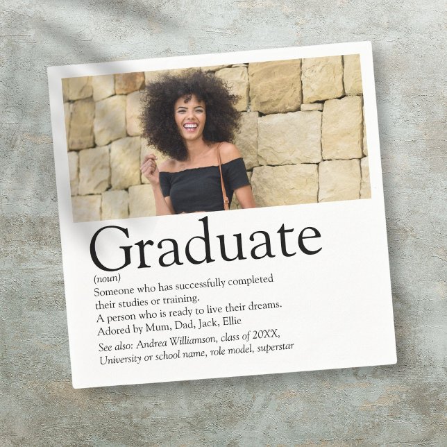 Serviette En Papier Photo de la définition moderne des diplômés (Modern Graduate Definition Photo Napkins)