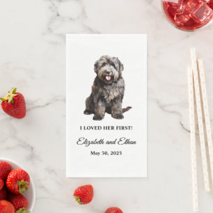 Serviette En Papier Photo de mariage de chien Bouvier des Flandres
