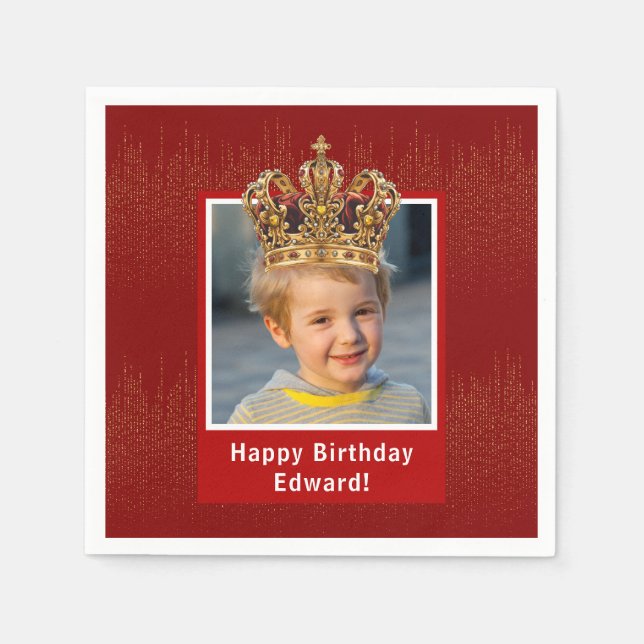 Serviette En Papier Photo d'enfant personnalisée Joyeux Anniversaire K (Devant)