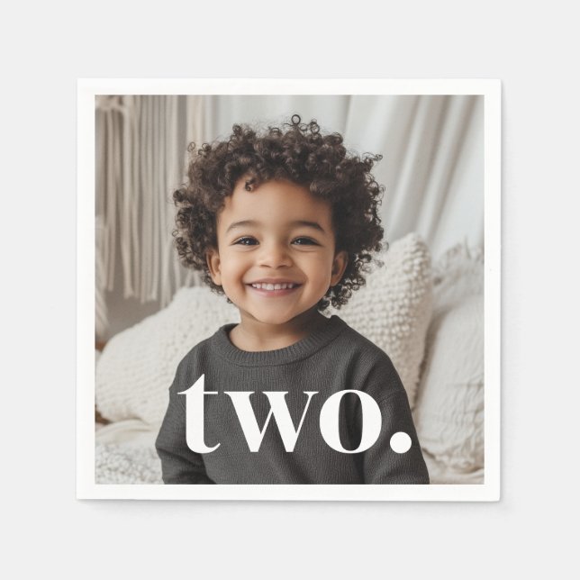 Serviette En Papier Photo du 2e anniversaire - deux (Devant)