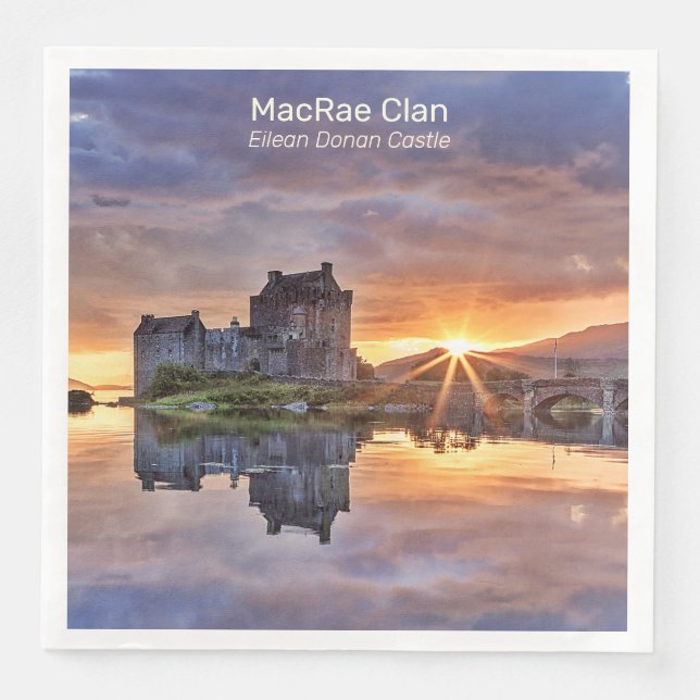 Serviette En Papier Photo du château Eilean Donan de MacRae Clan (Devant)
