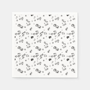Serviette En Papier photo en noir et blanc de bulles sur un dos blanc