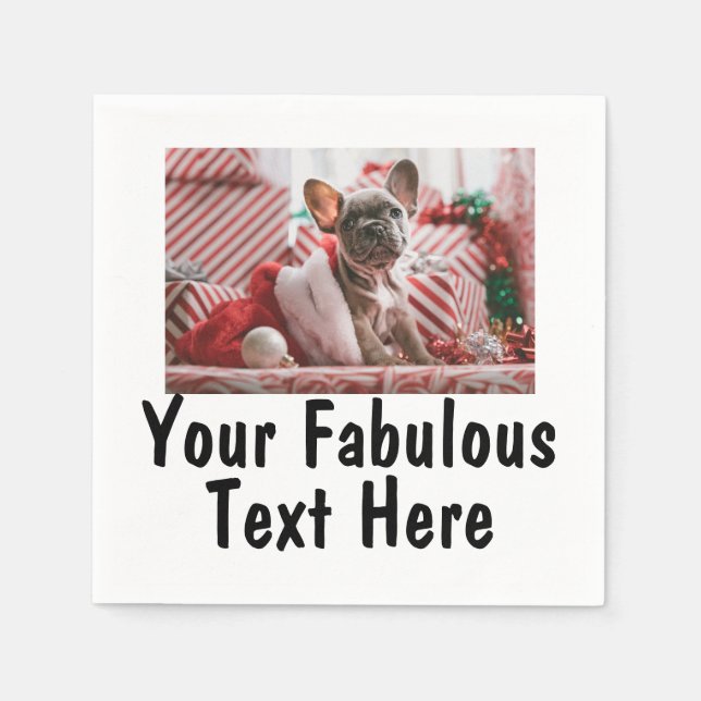 Serviette En Papier Photo et texte personnalisés (Devant)