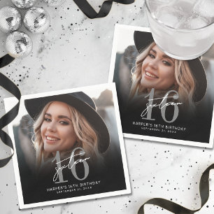 Serviette En Papier Photo fête d'anniversaire 16 ans