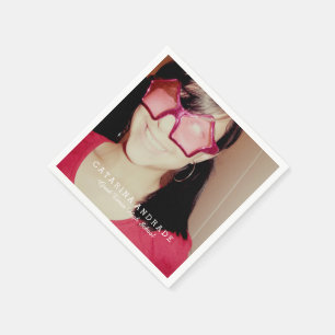 Serviette En Papier Photo Graduation Party Moderne lycée sur mesure