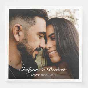 Serviette En Papier Photo Mariage moderne