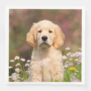 Serviette En Papier Photo mignonne d'animal de visage de chiot de
