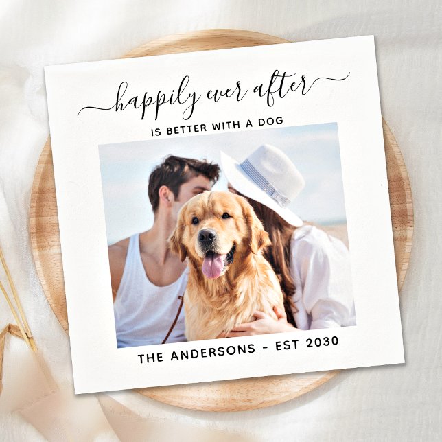 Serviette En Papier Photo Moderne Heureusement Jamais Après Mariage Pe (Créateur téléchargé)