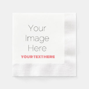 Serviette En Papier Photo personnalisé & Texte Fête Mariage, anniversa