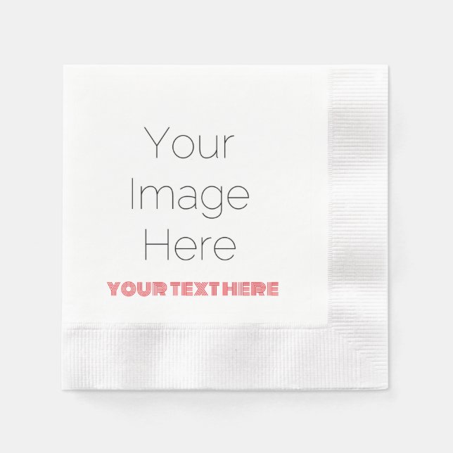Serviette En Papier Photo personnalisé & Texte Fête Mariage, anniversa (Devant)