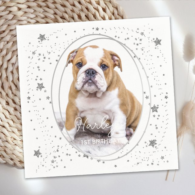 Serviette En Papier Photo personnalisée Chien animal de compagnie Anni (Créateur téléchargé)