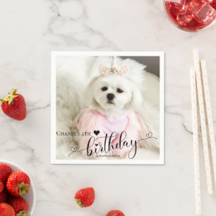 Serviette En Papier Photo personnalisée Chien animal de compagnie Typo