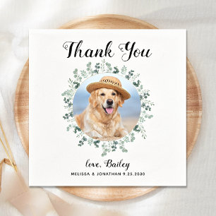 Serviette En Papier Photo personnalisée du Mariage de chien