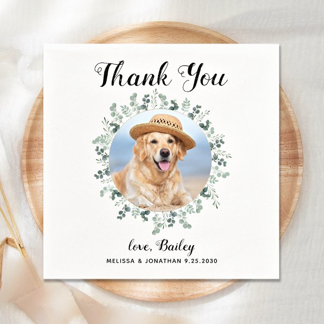Serviette En Papier Photo personnalisée du Mariage de chien (Créateur téléchargé)