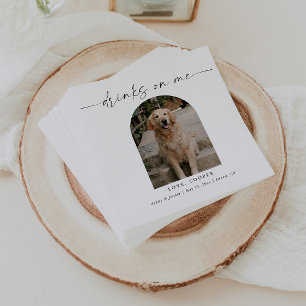 Serviette En Papier Photo personnalisée Elegant Mariage chien