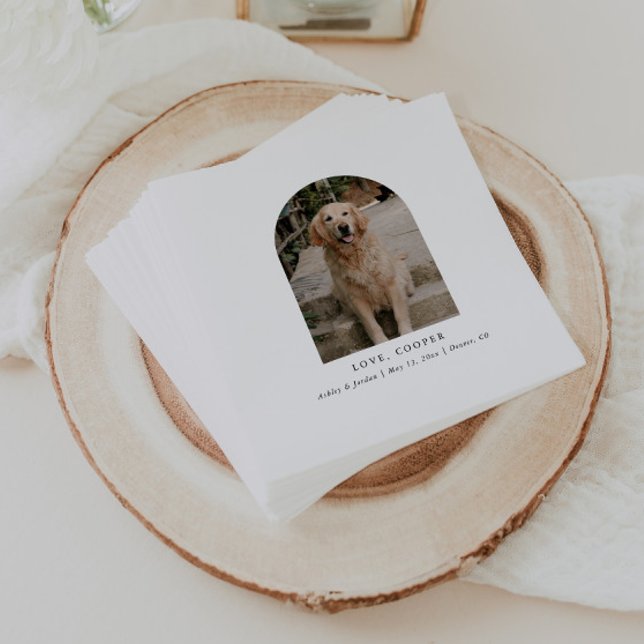 Serviette En Papier Photo personnalisée Elegant Mariage chien (Créateur téléchargé)