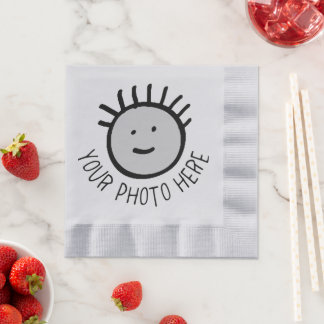 Serviette En Papier Photo personnalisée SILV. PAPIER DE DÉJEUNER NAPKI
