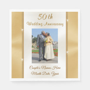 Serviette En Papier Photo Personnaliser les serviettes du 50e annivers