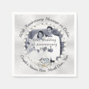 Serviette En Papier Photo Personnaliser les serviettes du 60e annivers