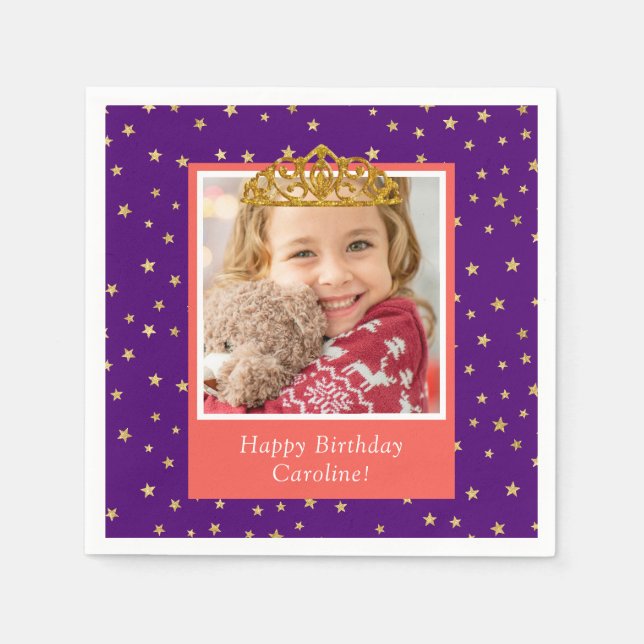 Serviette En Papier Photo pour enfant personnalisée Happy Birthday Gol (Devant)