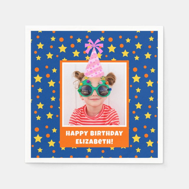 Serviette En Papier Photo pour enfant personnalisée Joyeux anniversair (Devant)