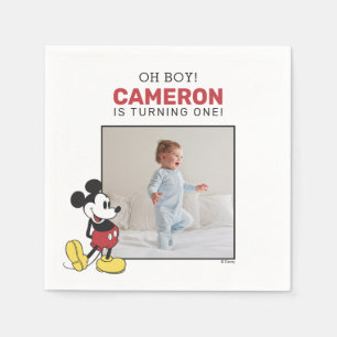 Serviette En Papier Photo simple moderne Mickey Mouse Anniversaire