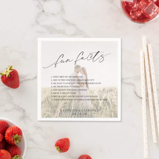 Serviette En Papier Photographie noir et blanc classique Mariage éléga (En situation)